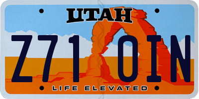 UT license plate Z710IN
