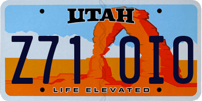 UT license plate Z710IO