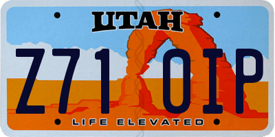 UT license plate Z710IP