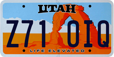 UT license plate Z710IQ