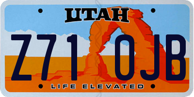 UT license plate Z710JB