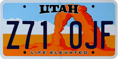 UT license plate Z710JF