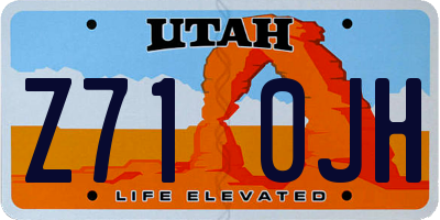 UT license plate Z710JH
