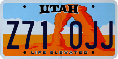 UT license plate Z710JJ