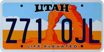 UT license plate Z710JL