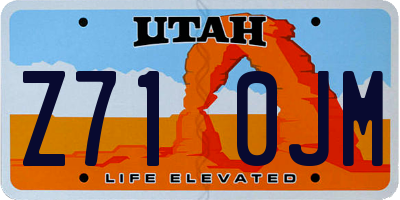 UT license plate Z710JM