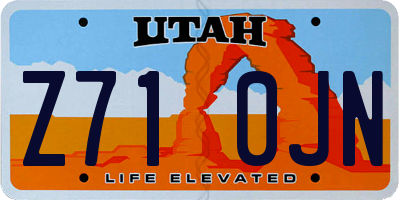 UT license plate Z710JN