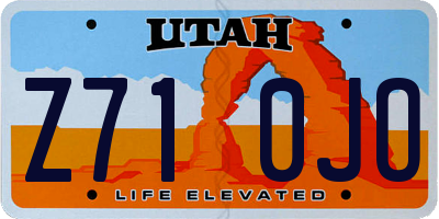 UT license plate Z710JO