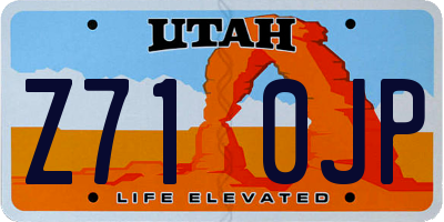 UT license plate Z710JP