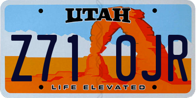 UT license plate Z710JR
