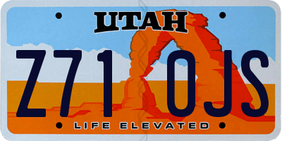 UT license plate Z710JS