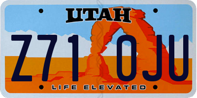 UT license plate Z710JU
