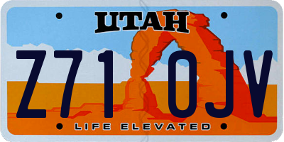 UT license plate Z710JV