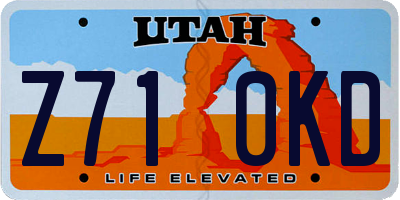 UT license plate Z710KD