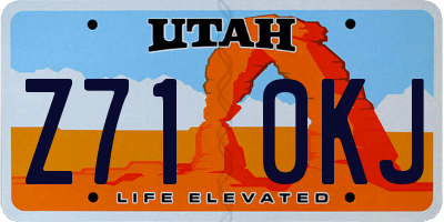 UT license plate Z710KJ