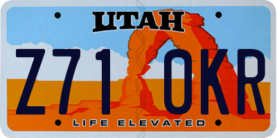 UT license plate Z710KR