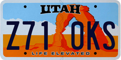 UT license plate Z710KS