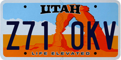 UT license plate Z710KV