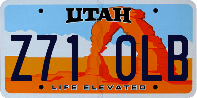 UT license plate Z710LB