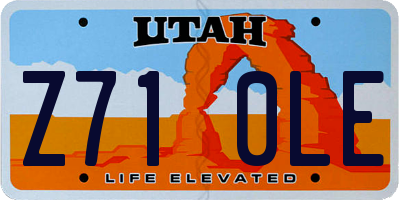 UT license plate Z710LE
