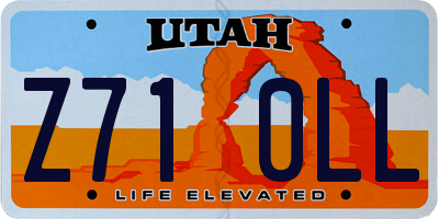 UT license plate Z710LL