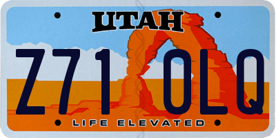 UT license plate Z710LQ