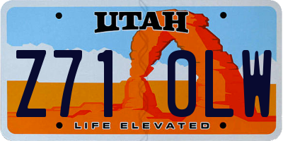 UT license plate Z710LW