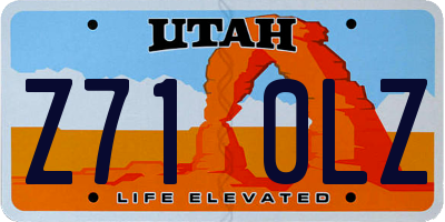 UT license plate Z710LZ