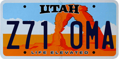 UT license plate Z710MA