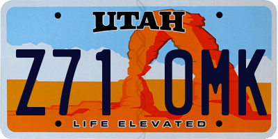 UT license plate Z710MK