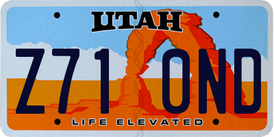 UT license plate Z710ND