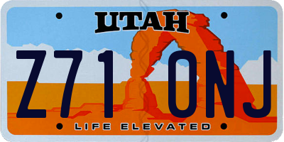 UT license plate Z710NJ