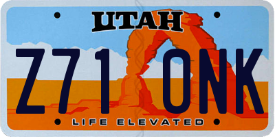 UT license plate Z710NK