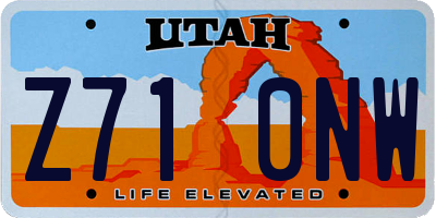 UT license plate Z710NW