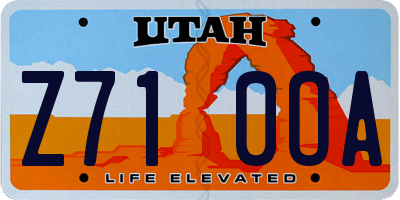 UT license plate Z710OA