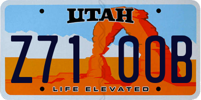 UT license plate Z710OB