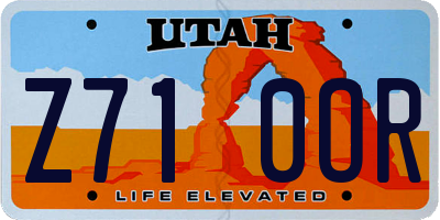 UT license plate Z710OR