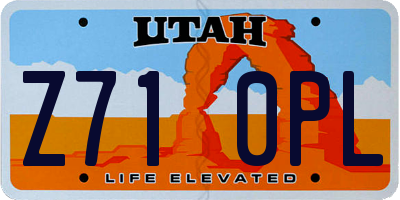 UT license plate Z710PL