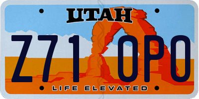 UT license plate Z710PO