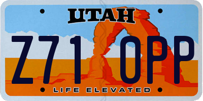 UT license plate Z710PP
