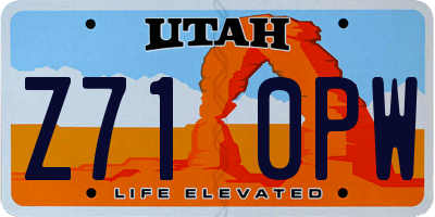 UT license plate Z710PW