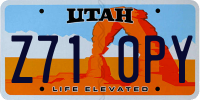 UT license plate Z710PY