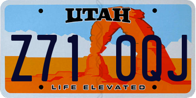 UT license plate Z710QJ