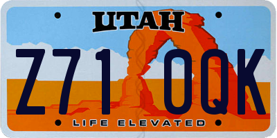 UT license plate Z710QK