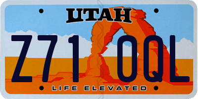 UT license plate Z710QL