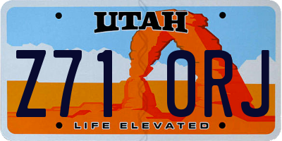 UT license plate Z710RJ