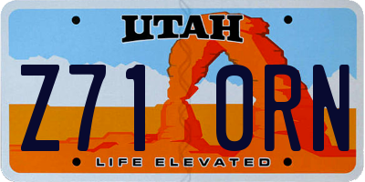 UT license plate Z710RN