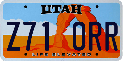 UT license plate Z710RR