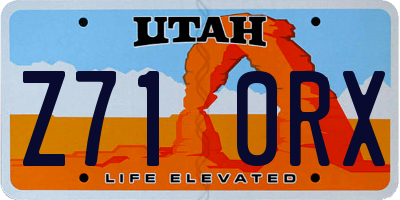 UT license plate Z710RX