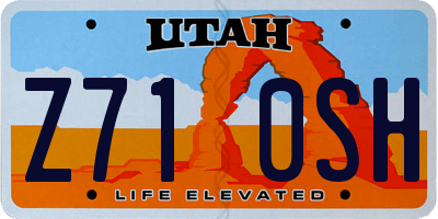 UT license plate Z710SH